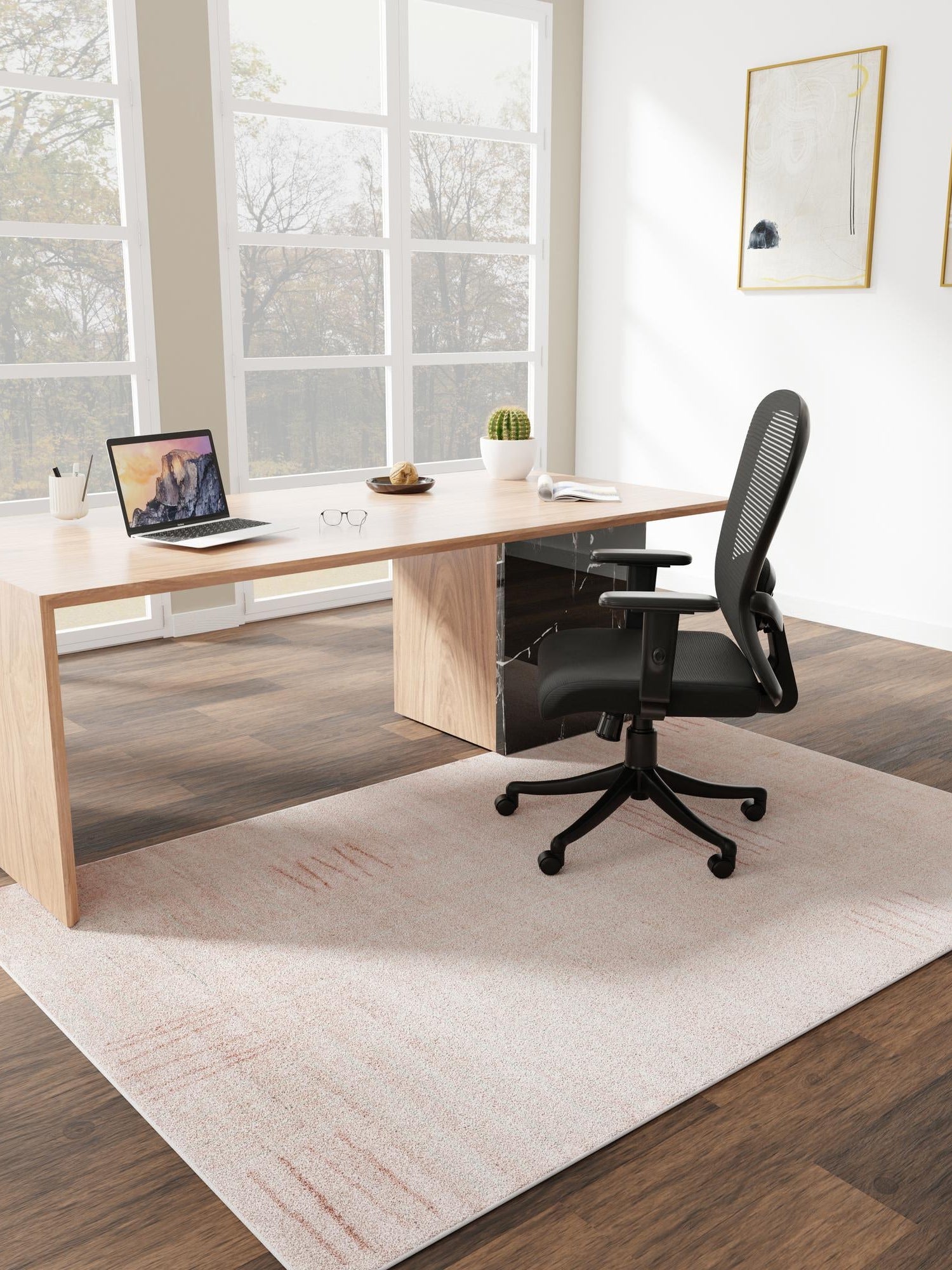 Pink 5' 3 x 7' 1 Hanahan Rectangle Area Rug 100% Polypropylene With Jute Backing Abstract Geometric Modern Carpet for Living, Dining Room, Office Space for Sale at Rug Engine