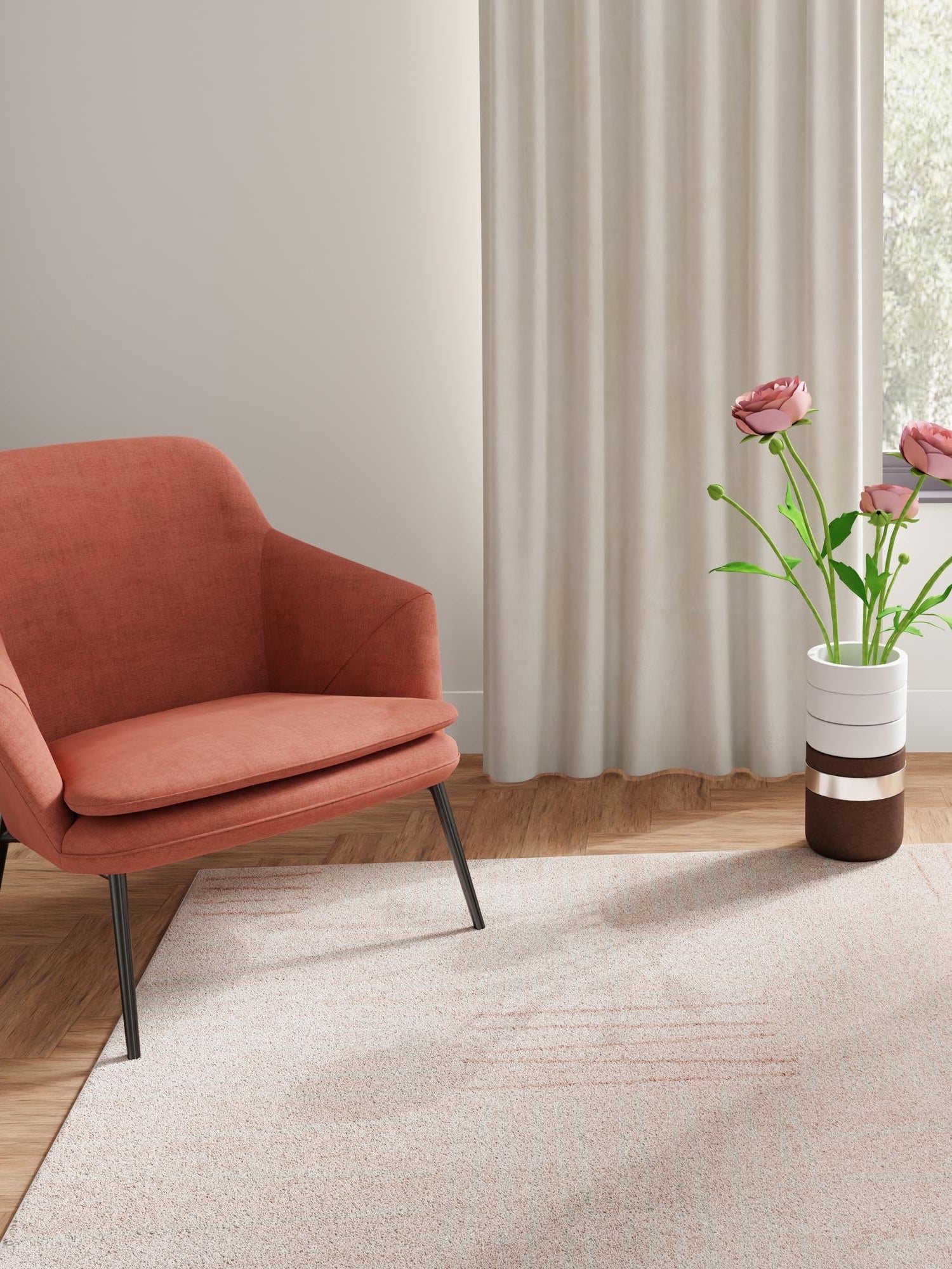 Pink 7' 10 x 10' Hanahan Rectangle Area Rug 100% Polypropylene With Jute Backing Abstract Geometric Modern Carpet for Living, Dining Room, Office Space for Sale at Rug Engine