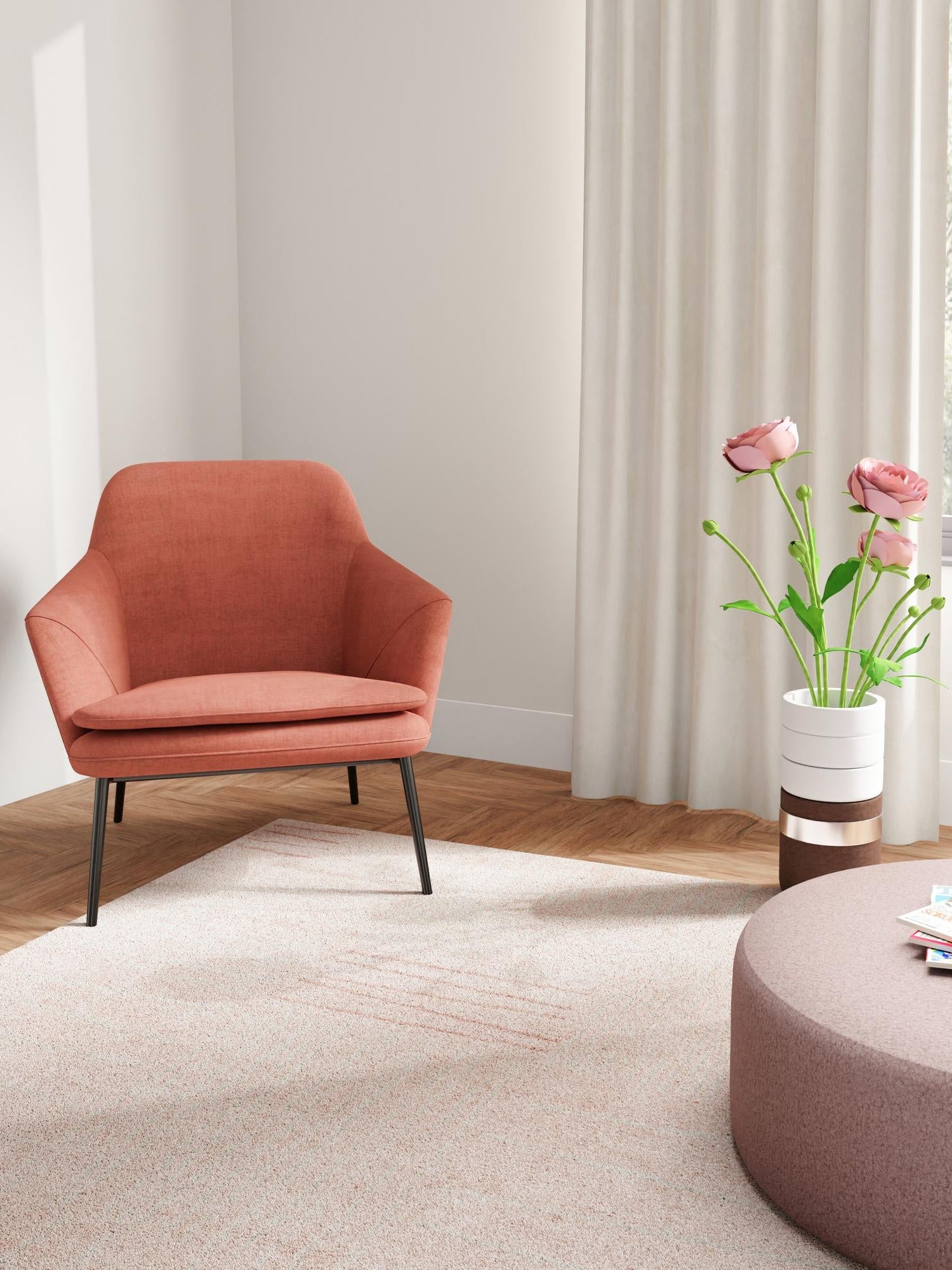 Pink 7' 10 x 10' Hanahan Rectangle Area Rug 100% Polypropylene With Jute Backing Abstract Geometric Modern Carpet for Living, Dining Room, Office Space for Sale at Rug Engine
