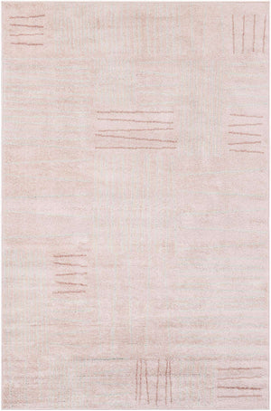 Pink 5' 3 x 8' Hanahan Rectangle Area Rug 100% Polypropylene With Jute Backing Abstract Geometric Modern Carpet for Living, Dining Room, Office Space for Sale at Rug Engine