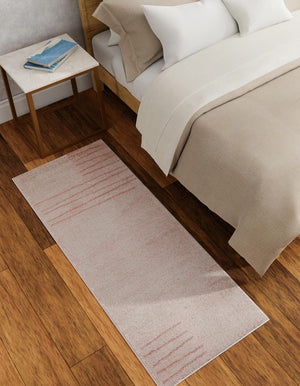 Pink 2' x 6' 1 Hanahan Runner Area Rug 100% Polypropylene With Jute Backing Abstract Geometric Modern Carpet for Living, Dining Room, Office Space for Sale at Rug Engine