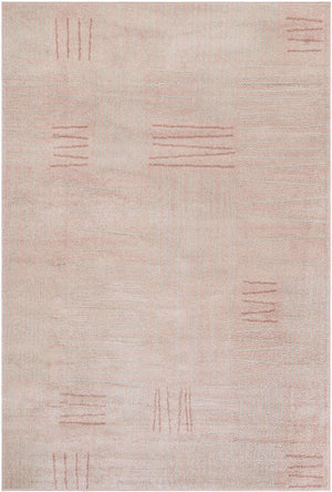 Pink 6' 1 x 9' Hanahan Rectangle Area Rug 100% Polypropylene With Jute Backing Abstract Geometric Modern Carpet for Living, Dining Room, Office Space for Sale at Rug Engine