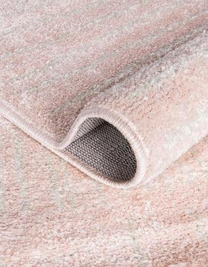 Pink 7' 10 x 7' 10 Hanahan Round Area Rug 100% Polypropylene With Jute Backing Abstract Geometric Modern Carpet for Living, Dining Room, Office Space for Sale at Rug Engine