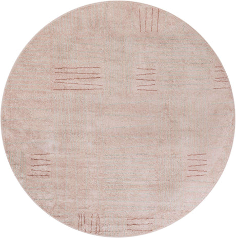 Pink 7' 10 x 7' 10 Hanahan Round Area Rug 100% Polypropylene With Jute Backing Abstract Geometric Modern Carpet for Living, Dining Room, Office Space for Sale at Rug Engine