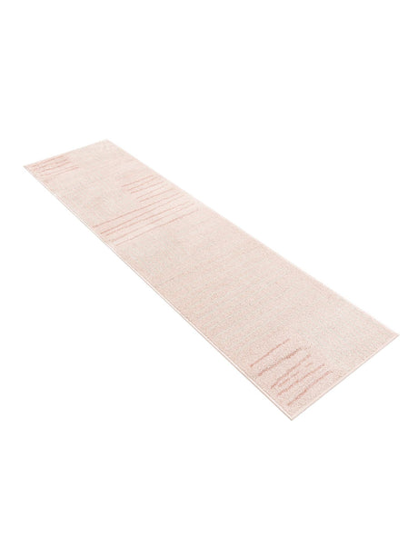 Pink 2' x 8' Hanahan Runner Area Rug 100% Polypropylene With Jute Backing Abstract Geometric Modern Carpet for Living, Dining Room, Office Space for Sale at Rug Engine