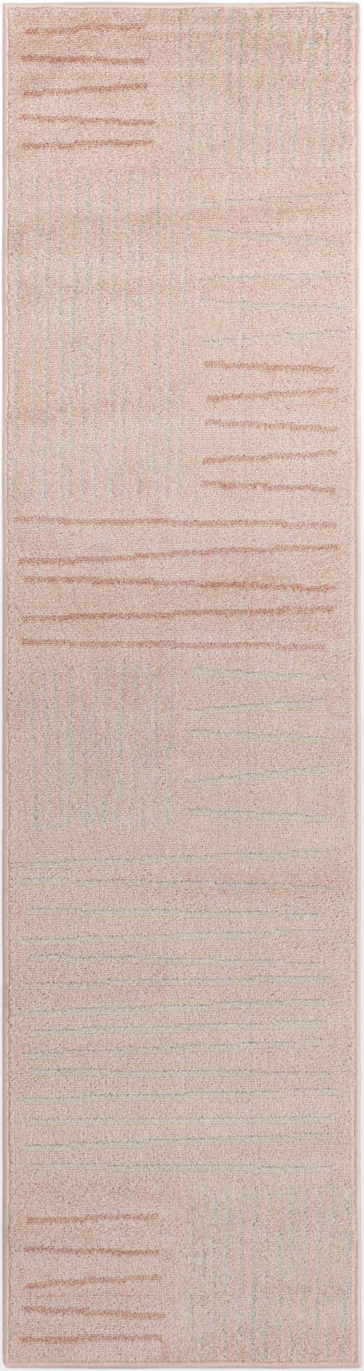 Pink 2' x 8' Hanahan Runner Area Rug 100% Polypropylene With Jute Backing Abstract Geometric Modern Carpet for Living, Dining Room, Office Space for Sale at Rug Engine
