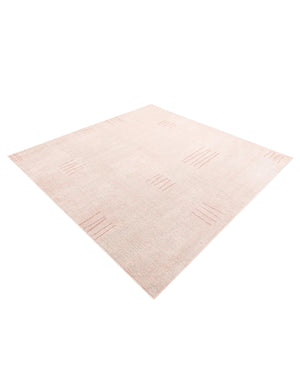 Pink 7' 10 x 7' 10 Hanahan Square Area Rug 100% Polypropylene With Jute Backing Abstract Geometric Modern Carpet for Living, Dining Room, Office Space for Sale at Rug Engine