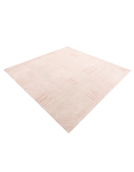 Pink 7' 10 x 7' 10 Hanahan Square Area Rug 100% Polypropylene With Jute Backing Abstract Geometric Modern Carpet for Living, Dining Room, Office Space for Sale at Rug Engine