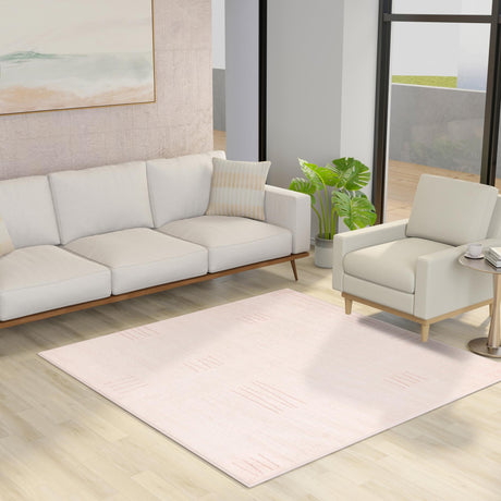 Pink 7' 10 x 7' 10 Hanahan Square Area Rug 100% Polypropylene With Jute Backing Abstract Geometric Modern Carpet for Living, Dining Room, Office Space for Sale at Rug Engine