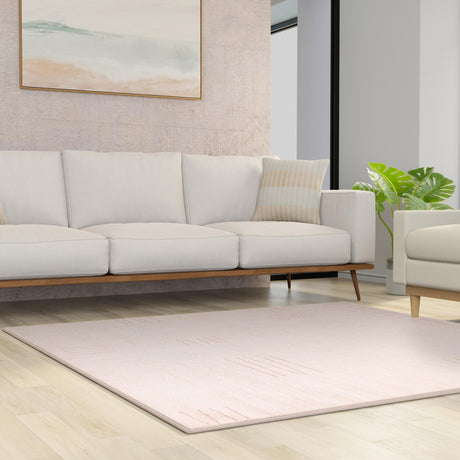 Pink 7' 10 x 7' 10 Hanahan Square Area Rug 100% Polypropylene With Jute Backing Abstract Geometric Modern Carpet for Living, Dining Room, Office Space for Sale at Rug Engine