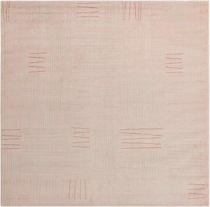 Pink 7' 10 x 7' 10 Hanahan Square Area Rug 100% Polypropylene With Jute Backing Abstract Geometric Modern Carpet for Living, Dining Room, Office Space for Sale at Rug Engine
