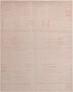 Pink 7' 10 x 10' Hanahan Rectangle Area Rug 100% Polypropylene With Jute Backing Abstract Geometric Modern Carpet for Living, Dining Room, Office Space for Sale at Rug Engine