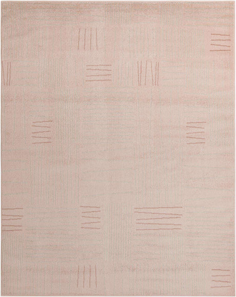 Pink 7' 10 x 10' Hanahan Rectangle Area Rug 100% Polypropylene With Jute Backing Abstract Geometric Modern Carpet for Living, Dining Room, Office Space for Sale at Rug Engine