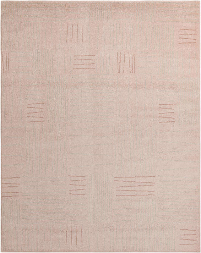 Pink 7' 10 x 10' Hanahan Rectangle Area Rug 100% Polypropylene With Jute Backing Abstract Geometric Modern Carpet for Living, Dining Room, Office Space for Sale at Rug Engine