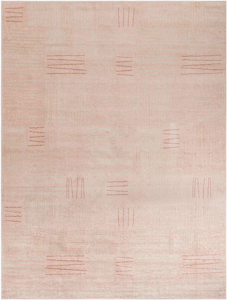 Pink 9' x 12' Hanahan Rectangle Area Rug 100% Polypropylene With Jute Backing Abstract Geometric Modern Carpet for Living, Dining Room, Office Space for Sale at Rug Engine