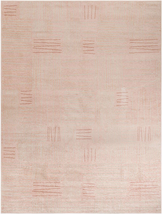 Pink 9' x 12' Hanahan Rectangle Area Rug 100% Polypropylene With Jute Backing Abstract Geometric Modern Carpet for Living, Dining Room, Office Space for Sale at Rug Engine