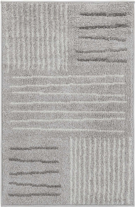 Gray 2' x 3' 1 Hanahan Rectangle Area Rug 100% Polypropylene With Jute Backing Abstract Geometric Modern Carpet for Living, Dining Room, Office Space for Sale at Rug Engine