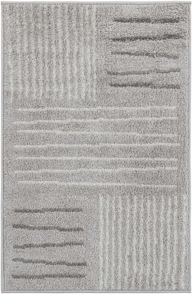 Gray 2' x 3' 1 Hanahan Rectangle Area Rug 100% Polypropylene With Jute Backing Abstract Geometric Modern Carpet for Living, Dining Room, Office Space for Sale at Rug Engine