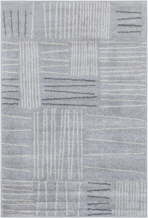 Gray 4' 1 x 6' 1 Hanahan Rectangle Area Rug 100% Polypropylene With Jute Backing Abstract Geometric Modern Carpet for Living, Dining Room, Office Space for Sale at Rug Engine