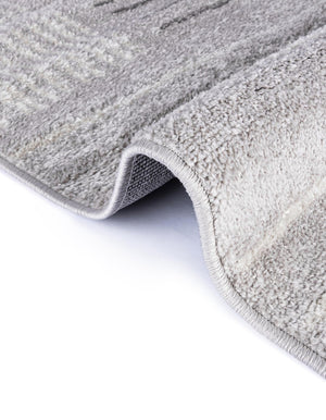 Gray 2' 7 x 10' Hanahan Runner Area Rug 100% Polypropylene With Jute Backing Abstract Geometric Modern Carpet for Living, Dining Room, Office Space for Sale at Rug Engine