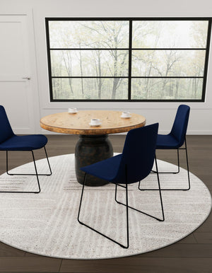 Gray 3' 1 x 3' 1 Hanahan Round Area Rug 100% Polypropylene With Jute Backing Abstract Geometric Modern Carpet for Living, Dining Room, Office Space for Sale at Rug Engine