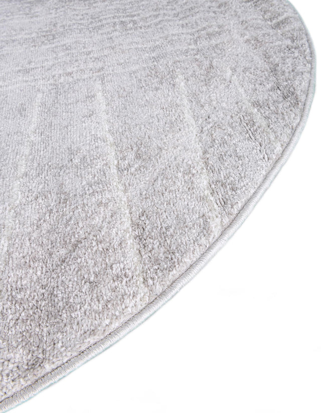 Gray 3' 1 x 3' 1 Hanahan Round Area Rug 100% Polypropylene With Jute Backing Abstract Geometric Modern Carpet for Living, Dining Room, Office Space for Sale at Rug Engine