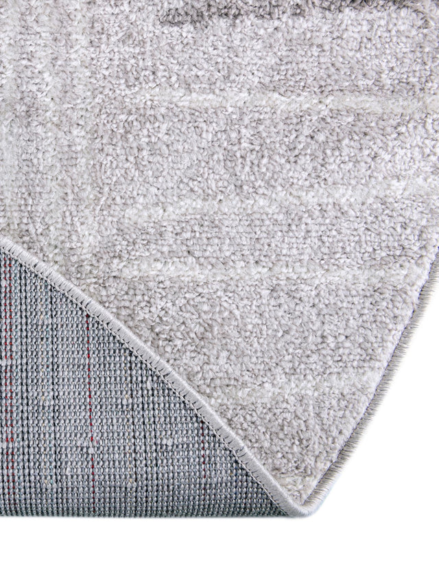 Gray 3' 1 x 3' 1 Hanahan Round Area Rug 100% Polypropylene With Jute Backing Abstract Geometric Modern Carpet for Living, Dining Room, Office Space for Sale at Rug Engine