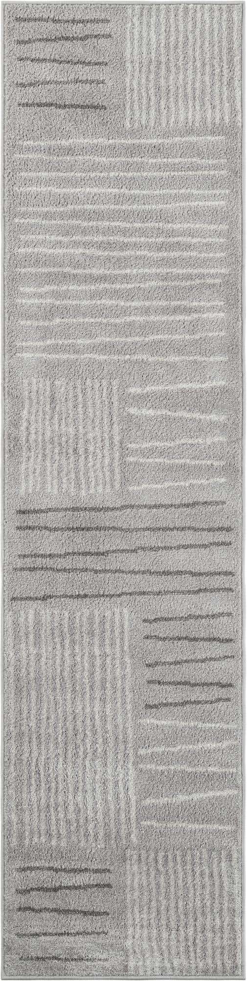 Gray 2' x 8' Hanahan Runner Area Rug 100% Polypropylene With Jute Backing Abstract Geometric Modern Carpet for Living, Dining Room, Office Space for Sale at Rug Engine