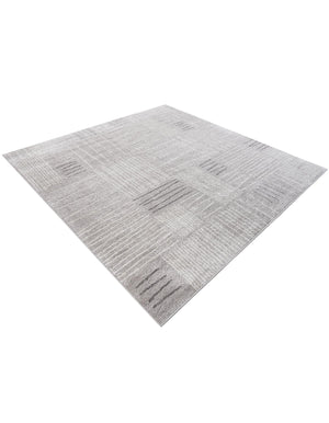 Gray 7' 10 x 7' 10 Hanahan Square Area Rug 100% Polypropylene With Jute Backing Abstract Geometric Modern Carpet for Living, Dining Room, Office Space for Sale at Rug Engine