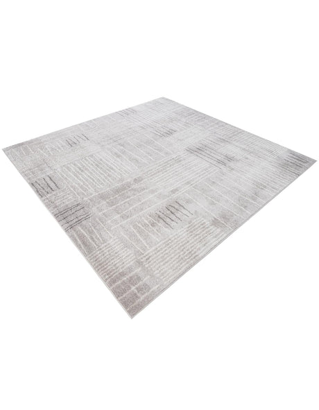 Gray 7' 10 x 7' 10 Hanahan Square Area Rug 100% Polypropylene With Jute Backing Abstract Geometric Modern Carpet for Living, Dining Room, Office Space for Sale at Rug Engine