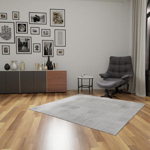 Gray 7' 10 x 7' 10 Hanahan Square Area Rug 100% Polypropylene With Jute Backing Abstract Geometric Modern Carpet for Living, Dining Room, Office Space for Sale at Rug Engine