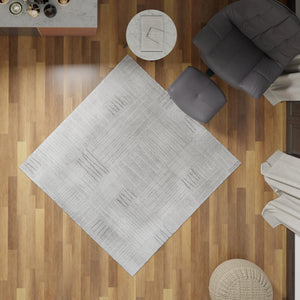 Gray 7' 10 x 7' 10 Hanahan Square Area Rug 100% Polypropylene With Jute Backing Abstract Geometric Modern Carpet for Living, Dining Room, Office Space for Sale at Rug Engine
