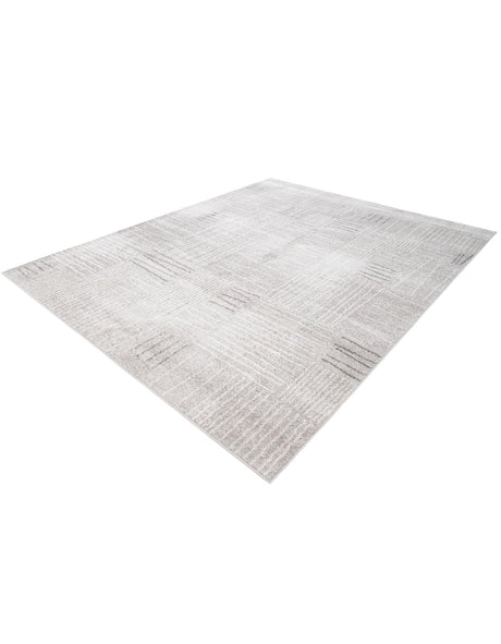 Gray 7' 10 x 10' Hanahan Rectangle Area Rug 100% Polypropylene With Jute Backing Abstract Geometric Modern Carpet for Living, Dining Room, Office Space for Sale at Rug Engine