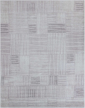 Gray 7' 10 x 10' Hanahan Rectangle Area Rug 100% Polypropylene With Jute Backing Abstract Geometric Modern Carpet for Living, Dining Room, Office Space for Sale at Rug Engine