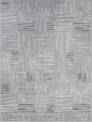 Gray 9' x 12' Hanahan Rectangle Area Rug 100% Polypropylene With Jute Backing Abstract Geometric Modern Carpet for Living, Dining Room, Office Space for Sale at Rug Engine