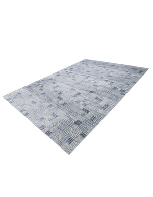 Light Blue 10' x 14' 1 Hanahan Rectangle Area Rug 100% Polypropylene With Jute Backing Abstract Geometric Modern Carpet for Living, Dining Room, Office Space for Sale at Rug Engine