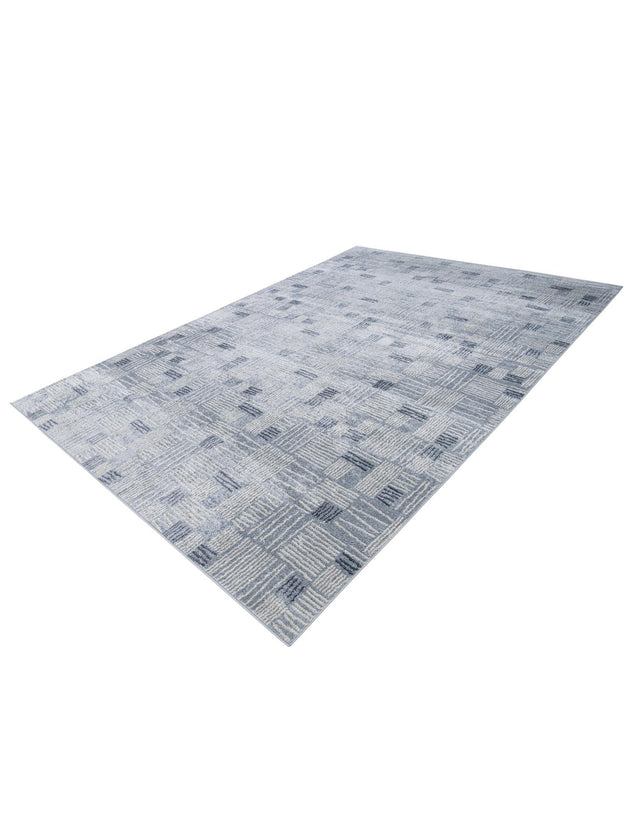 Light Blue 10' x 14' 1 Hanahan Rectangle Area Rug 100% Polypropylene With Jute Backing Abstract Geometric Modern Carpet for Living, Dining Room, Office Space for Sale at Rug Engine