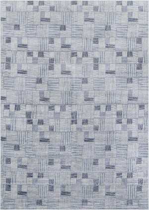 Light Blue 10' x 14' 1 Hanahan Rectangle Area Rug 100% Polypropylene With Jute Backing Abstract Geometric Modern Carpet for Living, Dining Room, Office Space for Sale at Rug Engine