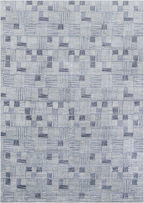Light Blue 10' x 14' 1 Hanahan Rectangle Area Rug 100% Polypropylene With Jute Backing Abstract Geometric Modern Carpet for Living, Dining Room, Office Space for Sale at Rug Engine