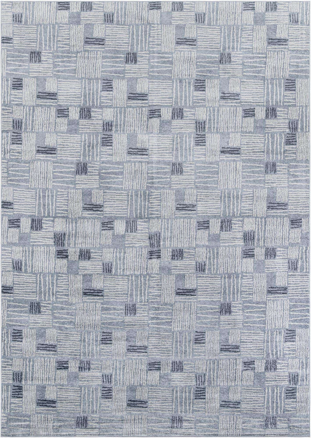 Light Blue 10' x 14' 1 Hanahan Rectangle Area Rug 100% Polypropylene With Jute Backing Abstract Geometric Modern Carpet for Living, Dining Room, Office Space for Sale at Rug Engine