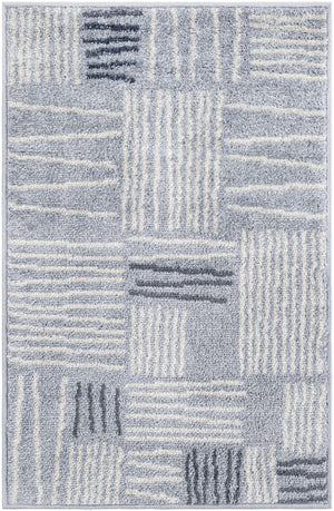 Light Blue 2' x 3' 1 Hanahan Rectangle Area Rug 100% Polypropylene With Jute Backing Abstract Geometric Modern Carpet for Living, Dining Room, Office Space for Sale at Rug Engine