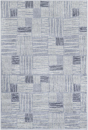 Light Blue 4' 1 x 6' 1 Hanahan Rectangle Area Rug 100% Polypropylene With Jute Backing Abstract Geometric Modern Carpet for Living, Dining Room, Office Space for Sale at Rug Engine