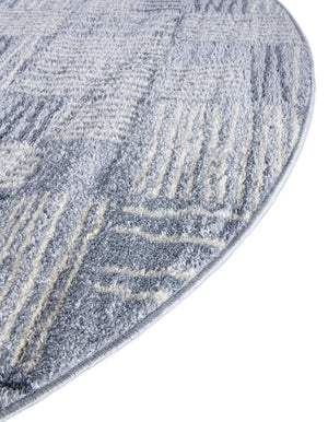Light Blue 5' 3 x 5' 3 Hanahan Round Area Rug 100% Polypropylene With Jute Backing Abstract Geometric Modern Carpet for Living, Dining Room, Office Space for Sale at Rug Engine