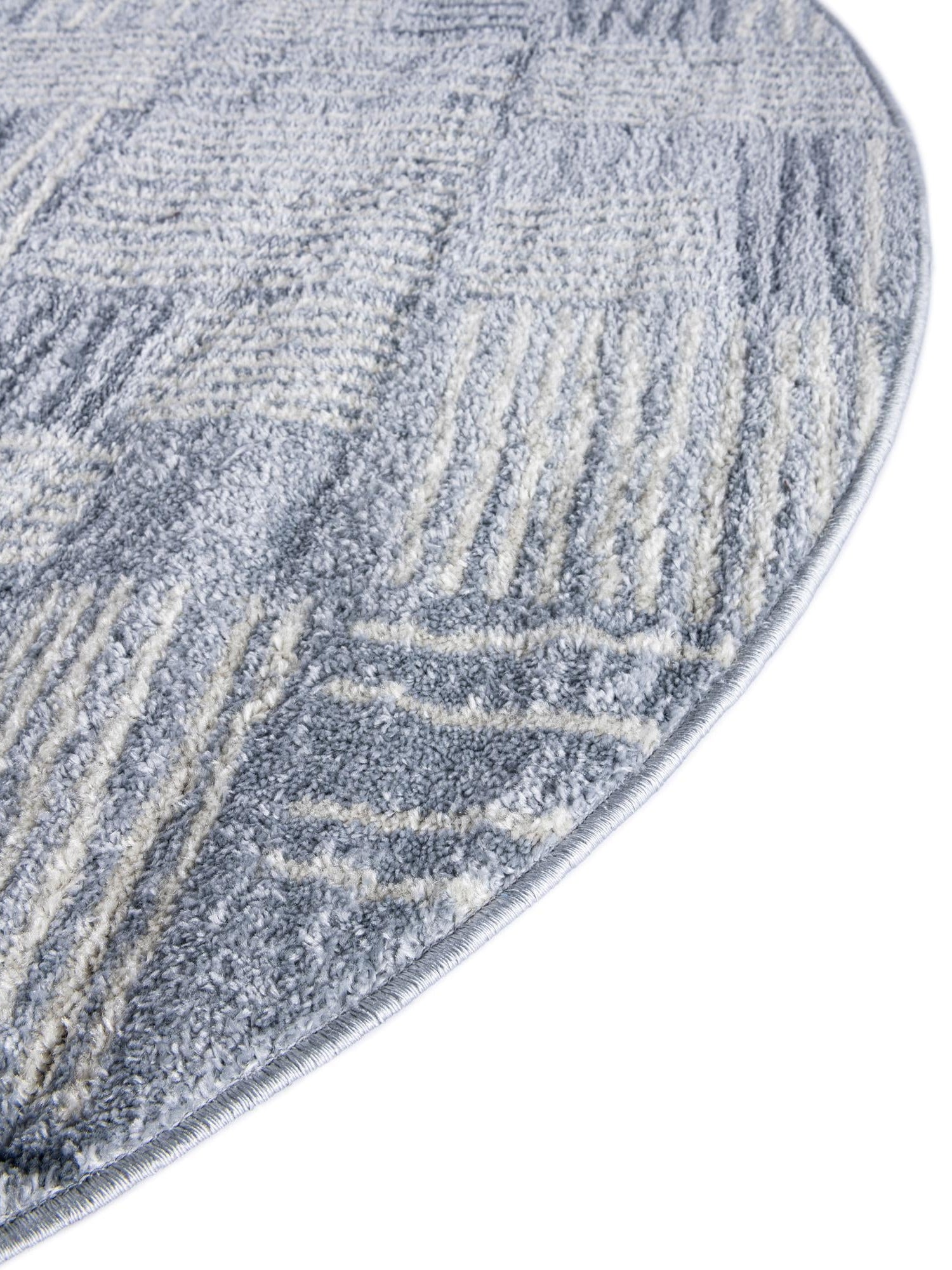 Light Blue 3' 1 x 3' 1 Hanahan Round Area Rug 100% Polypropylene With Jute Backing Abstract Geometric Modern Carpet for Living, Dining Room, Office Space for Sale at Rug Engine