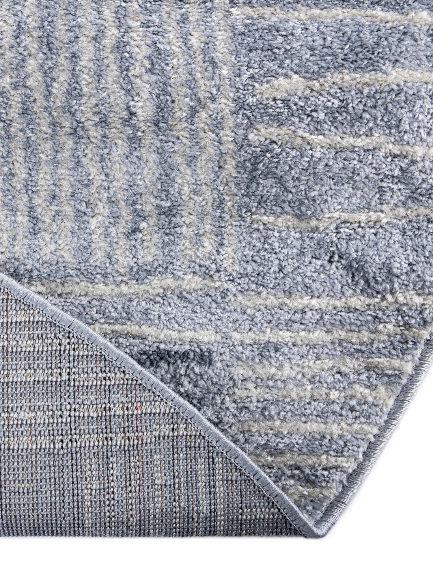 Light Blue 7' 10 x 7' 10 Hanahan Round Area Rug 100% Polypropylene With Jute Backing Abstract Geometric Modern Carpet for Living, Dining Room, Office Space for Sale at Rug Engine