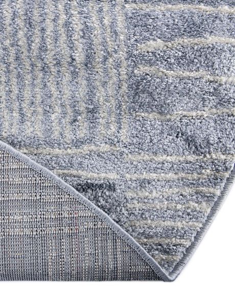 Light Blue 7' 10 x 7' 10 Hanahan Round Area Rug 100% Polypropylene With Jute Backing Abstract Geometric Modern Carpet for Living, Dining Room, Office Space for Sale at Rug Engine