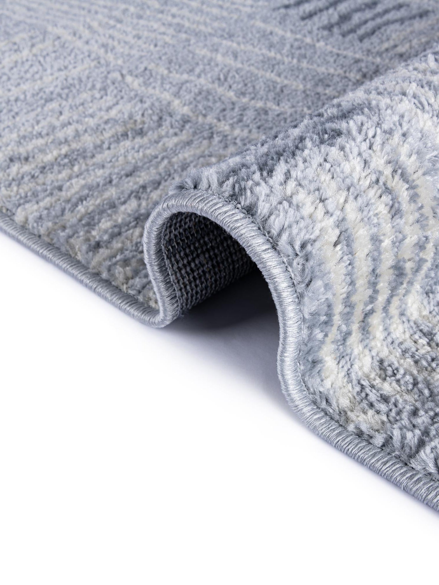 Light Blue 7' 10 x 7' 10 Hanahan Round Area Rug 100% Polypropylene With Jute Backing Abstract Geometric Modern Carpet for Living, Dining Room, Office Space for Sale at Rug Engine