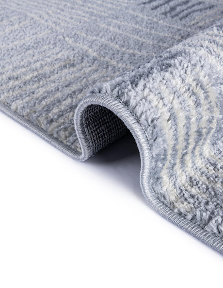 Light Blue 7' 10 x 7' 10 Hanahan Round Area Rug 100% Polypropylene With Jute Backing Abstract Geometric Modern Carpet for Living, Dining Room, Office Space for Sale at Rug Engine