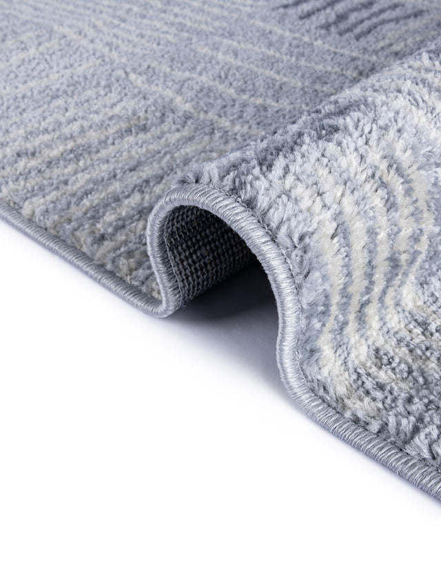 Light Blue 7' 10 x 7' 10 Hanahan Round Area Rug 100% Polypropylene With Jute Backing Abstract Geometric Modern Carpet for Living, Dining Room, Office Space for Sale at Rug Engine