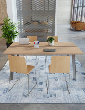 Light Blue 7' 10 x 7' 10 Hanahan Square Area Rug 100% Polypropylene With Jute Backing Abstract Geometric Modern Carpet for Living, Dining Room, Office Space for Sale at Rug Engine